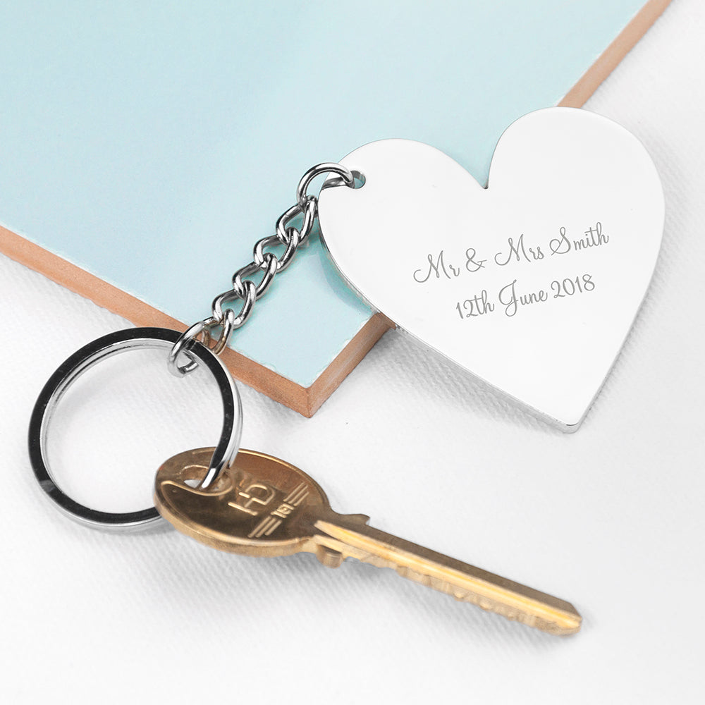 Personalised Heart Key Ring - treat-republic