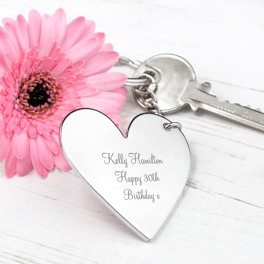 Personalised Heart Key Ring - treat-republic