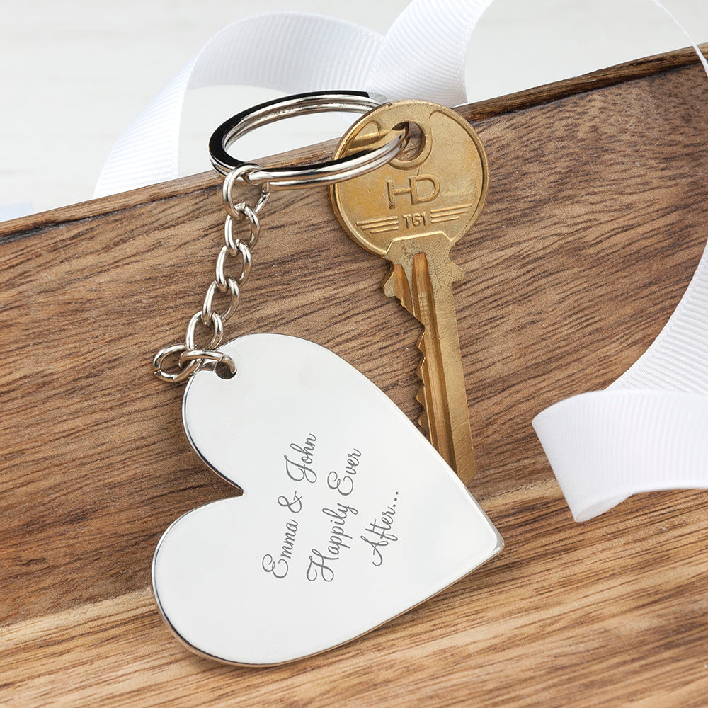 Personalised Heart Key Ring - treat-republic