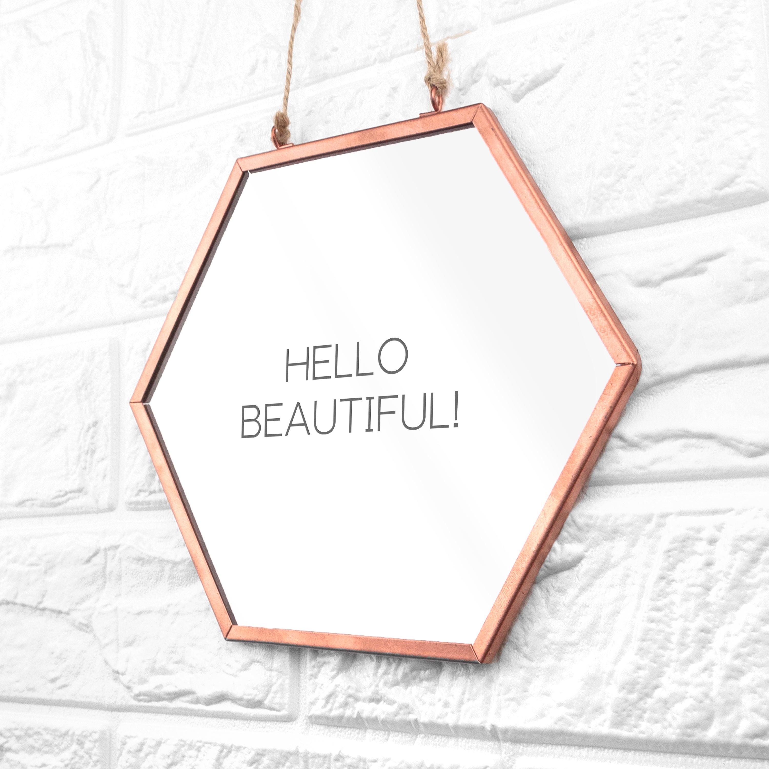 Personalised Hexagon Copper Mirror - treat-republic