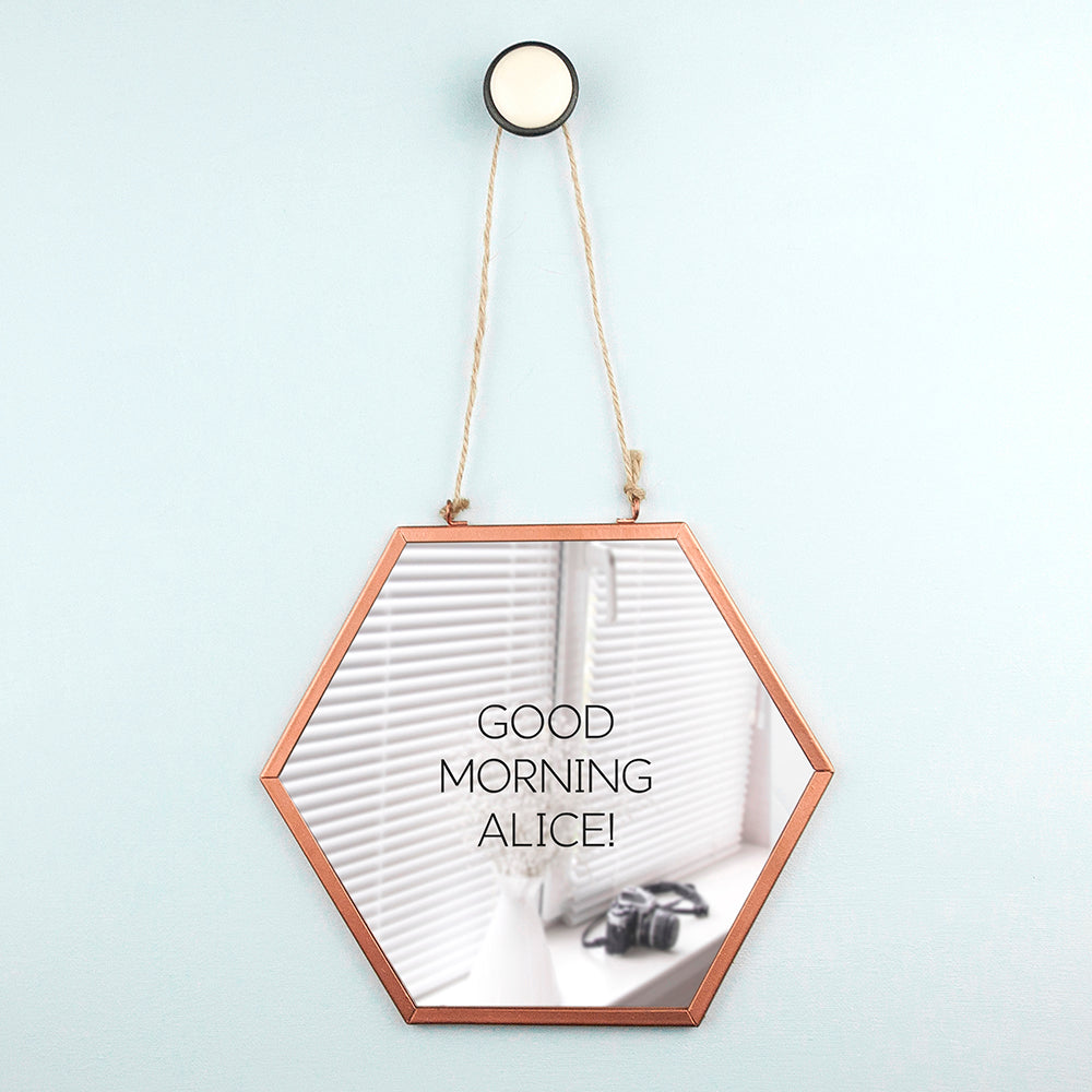 Personalised Hexagon Copper Mirror - treat-republic