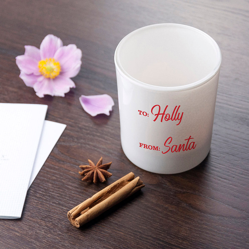 Personalised North Pole Stamped Glass Tealight Holder - treat-republic