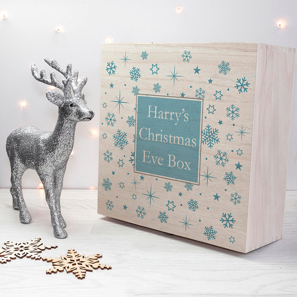 Personalised Ice Blue Snowflake Christmas Eve Box - treat-republic