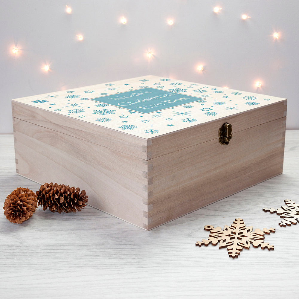 Personalised Ice Blue Snowflake Christmas Eve Box - treat-republic