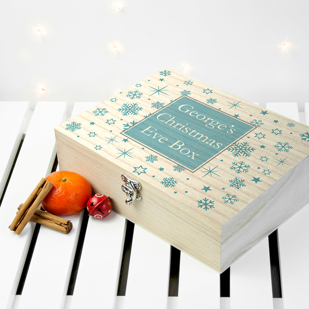 Personalised Ice Blue Snowflake Christmas Eve Box - treat-republic
