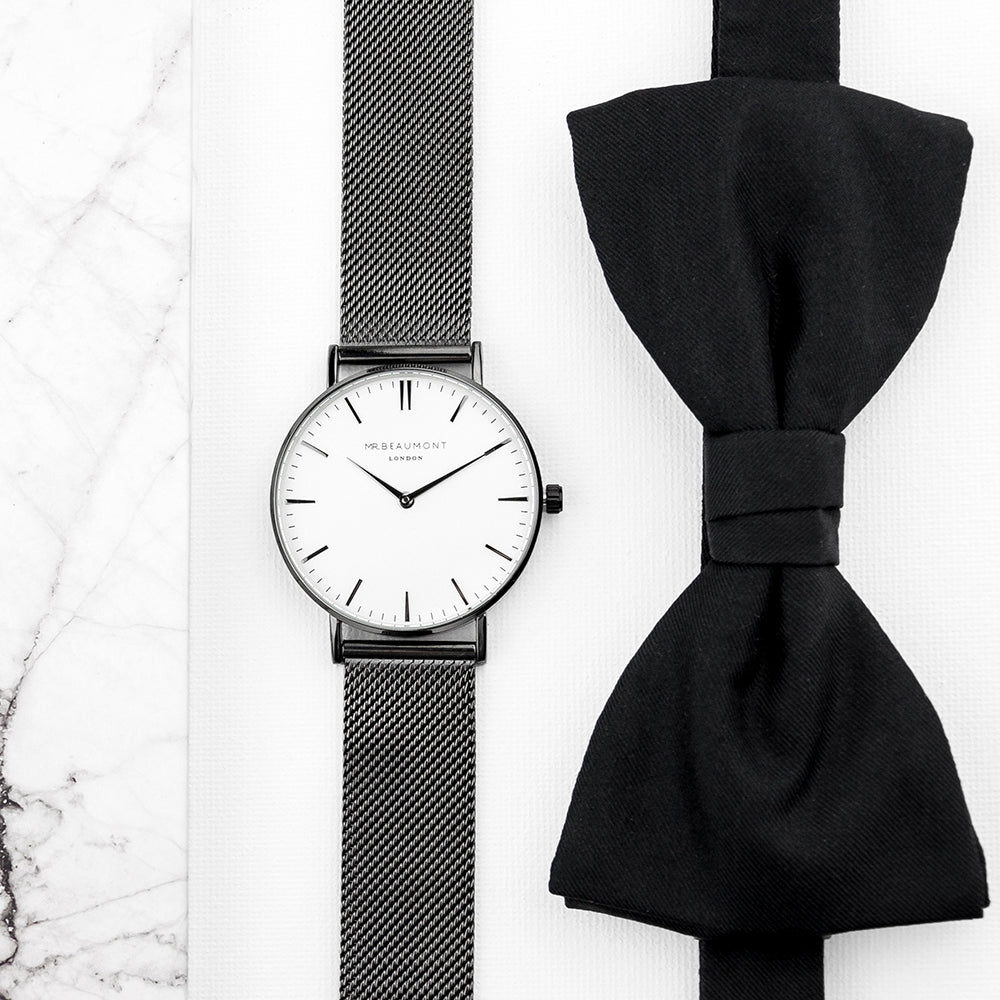 Mr Beaumont Personalised Men's Metallic Charcoal Grey Watch - treat-republic