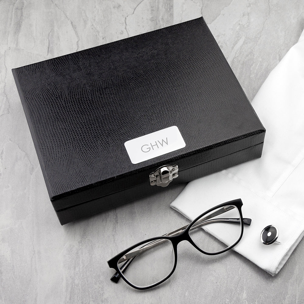 Personalised 12 Compartment Cufflink Box - treat-republic