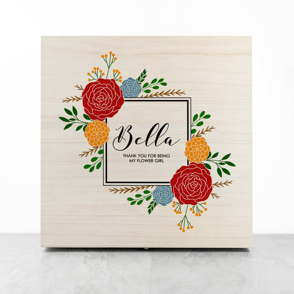 Personalised Vibrant Flower Frame Bridesmaid Box - treat-republic
