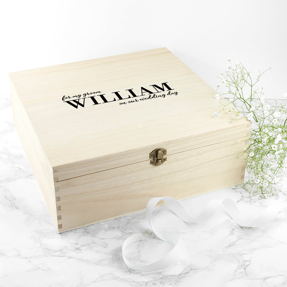 Personalised For My Groom on Our Wedding Day Box - treat-republic