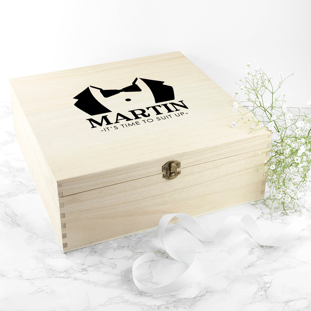 Personalised Suit Up Wedding Box - treat-republic