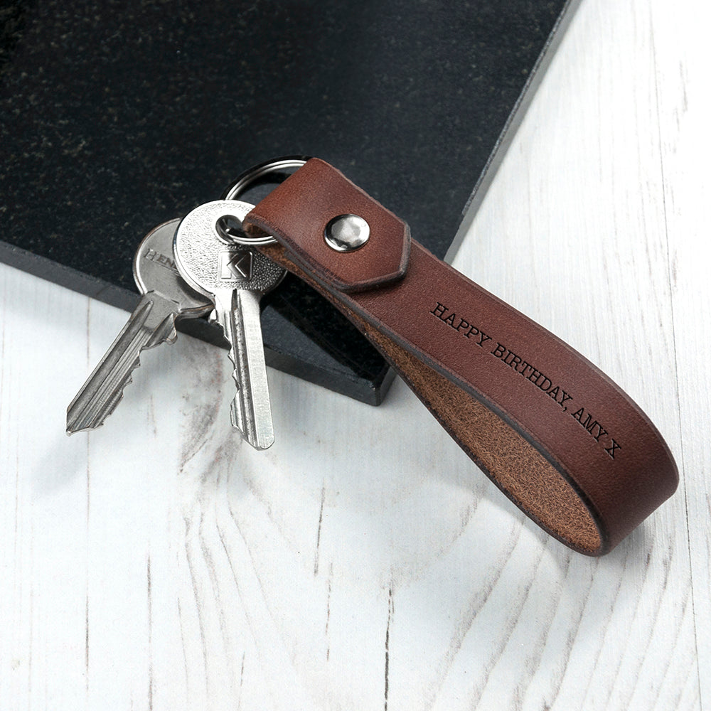 Personalised Leather Keyring - treat-republic