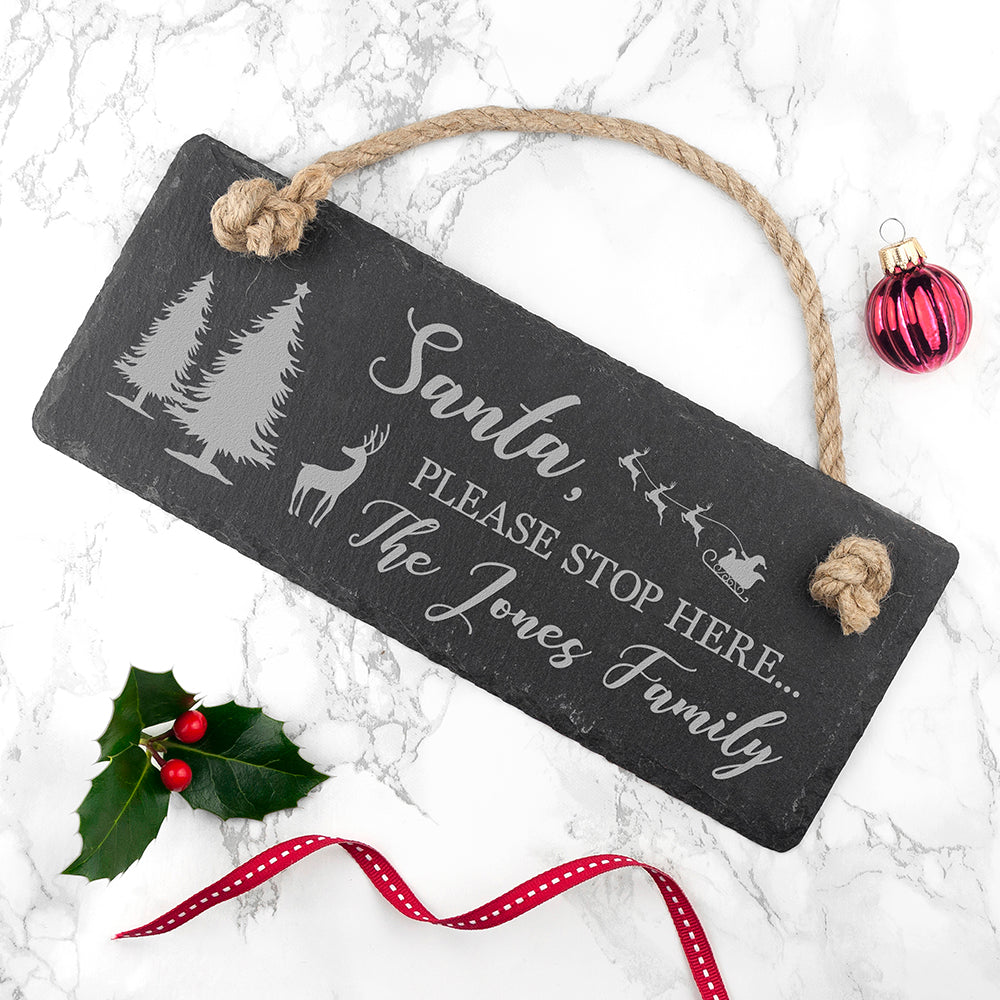 Personalised We Believe Slate Hanging Sign - treat-republic