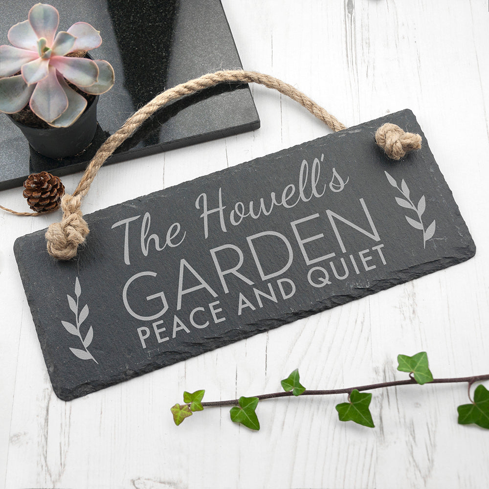 Personalised Our Garden Slate Hanging Sign - treat-republic