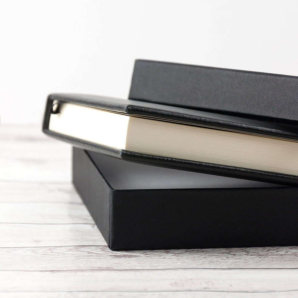 Personalised Black Leather Notebook - treat-republic