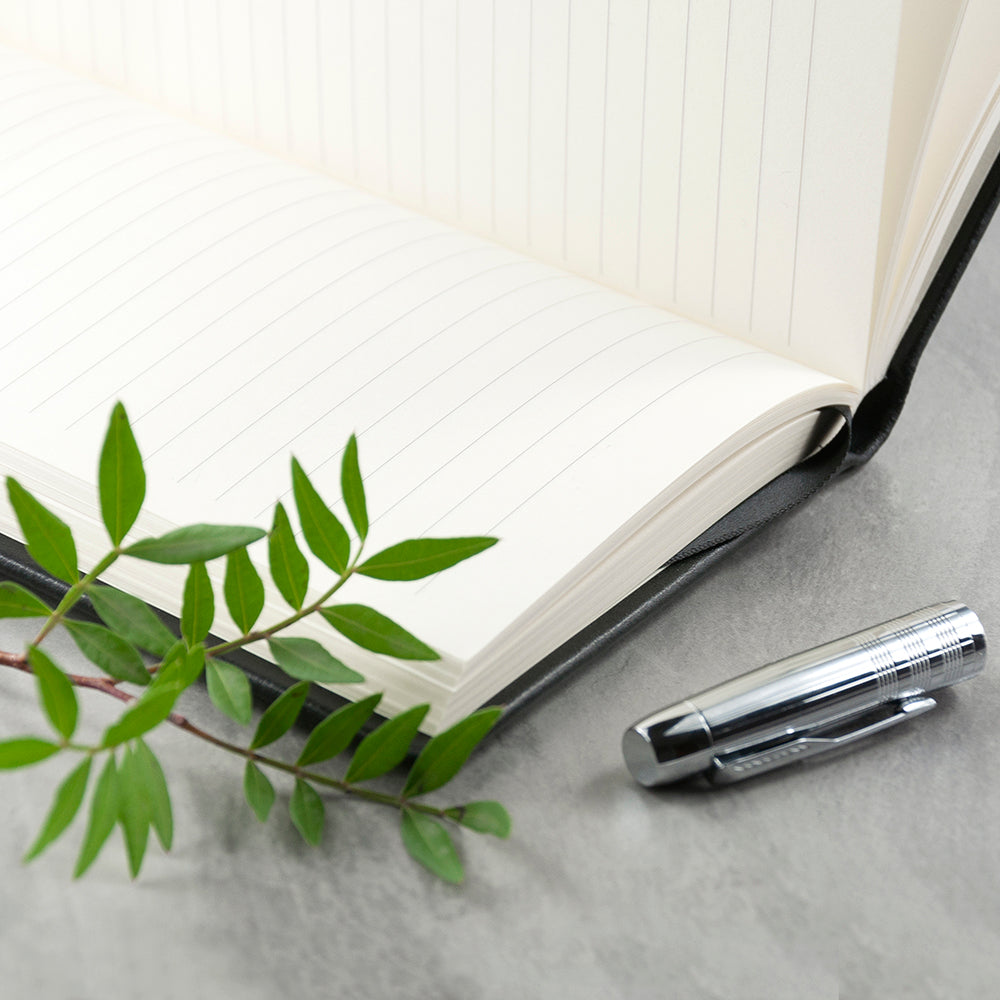 Personalised Black Leather Notebook - treat-republic