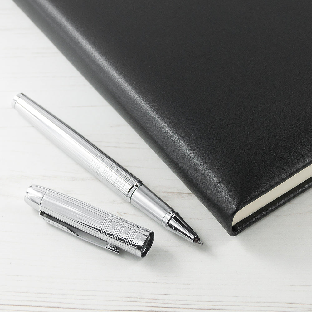 Personalised Black Leather Notebook - treat-republic