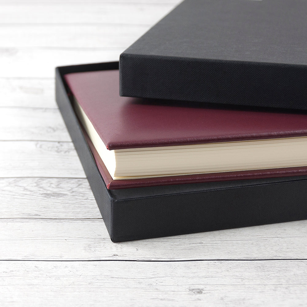 Personalised Burgundy Leather Notebook - treat-republic