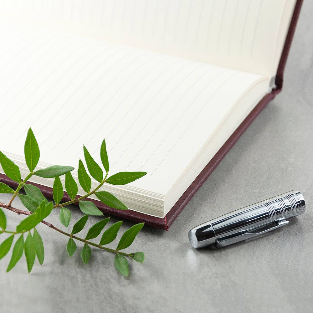 Personalised Burgundy Leather Notebook - treat-republic