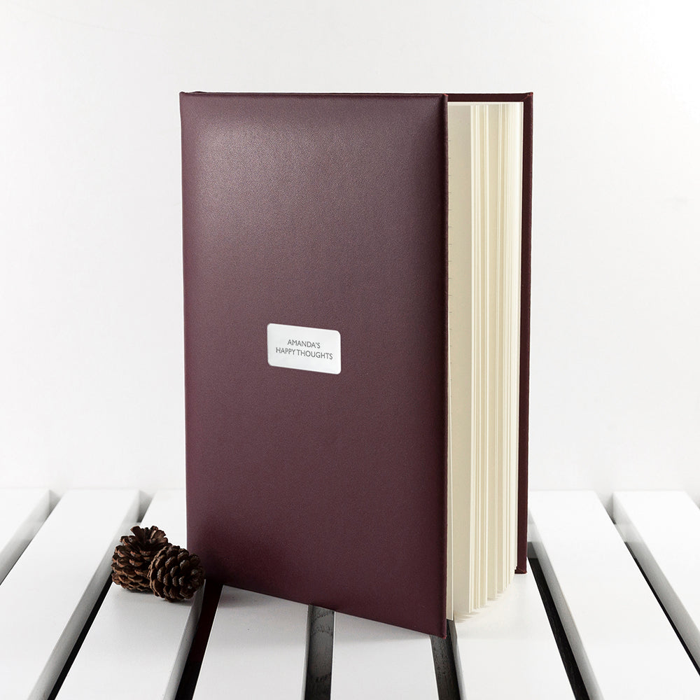 Personalised Burgundy Leather Notebook - treat-republic