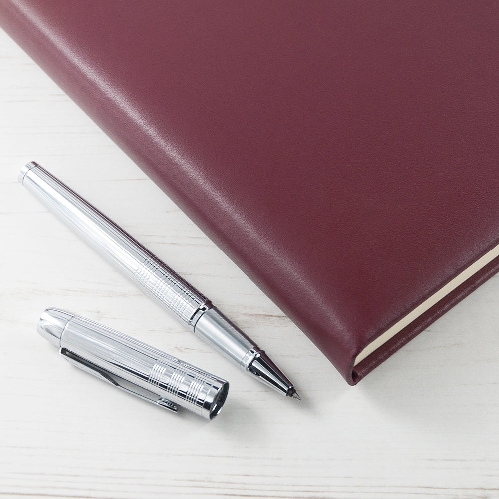 Personalised Burgundy Leather Notebook - treat-republic