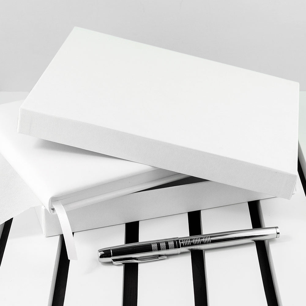 Personalised White Leather Memoriam Book - treat-republic