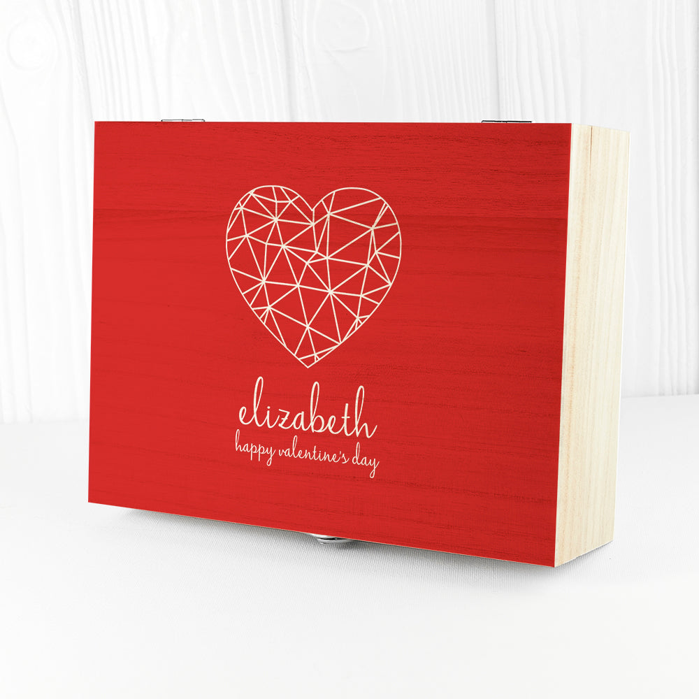 Personalised Geometric Heart Tea Box - treat-republic