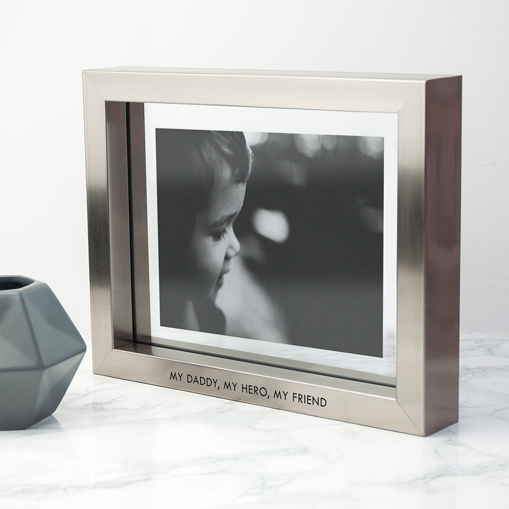 Personalised Metallic Grey Photo Frame - treat-republic