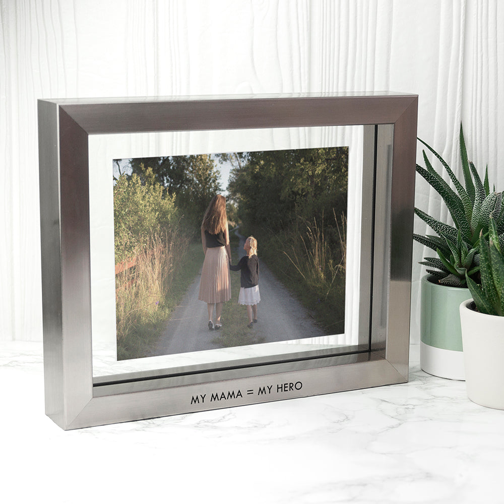 Personalised Metallic Grey Photo Frame - treat-republic