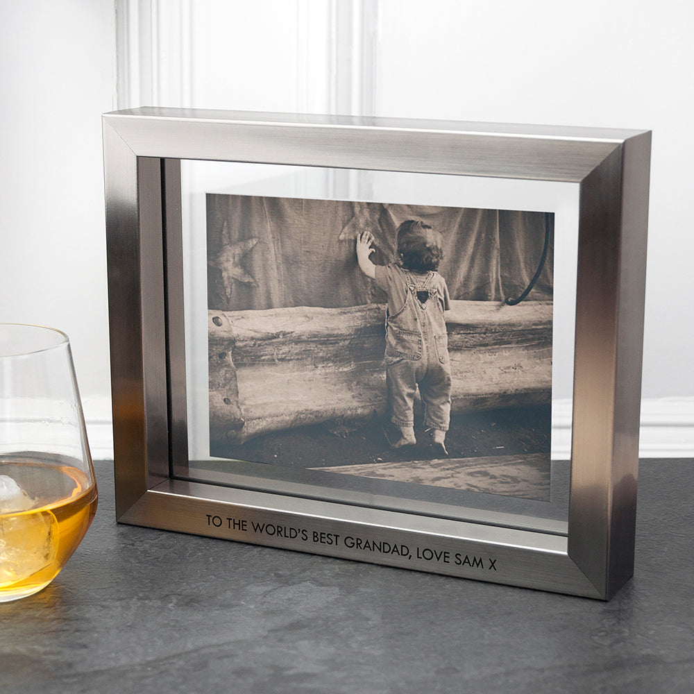Personalised Metallic Grey Photo Frame - treat-republic