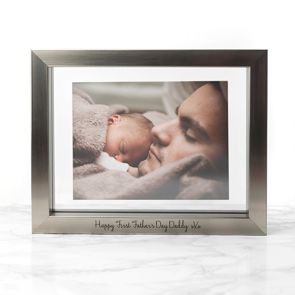 Personalised Metallic Grey Photo Frame - treat-republic