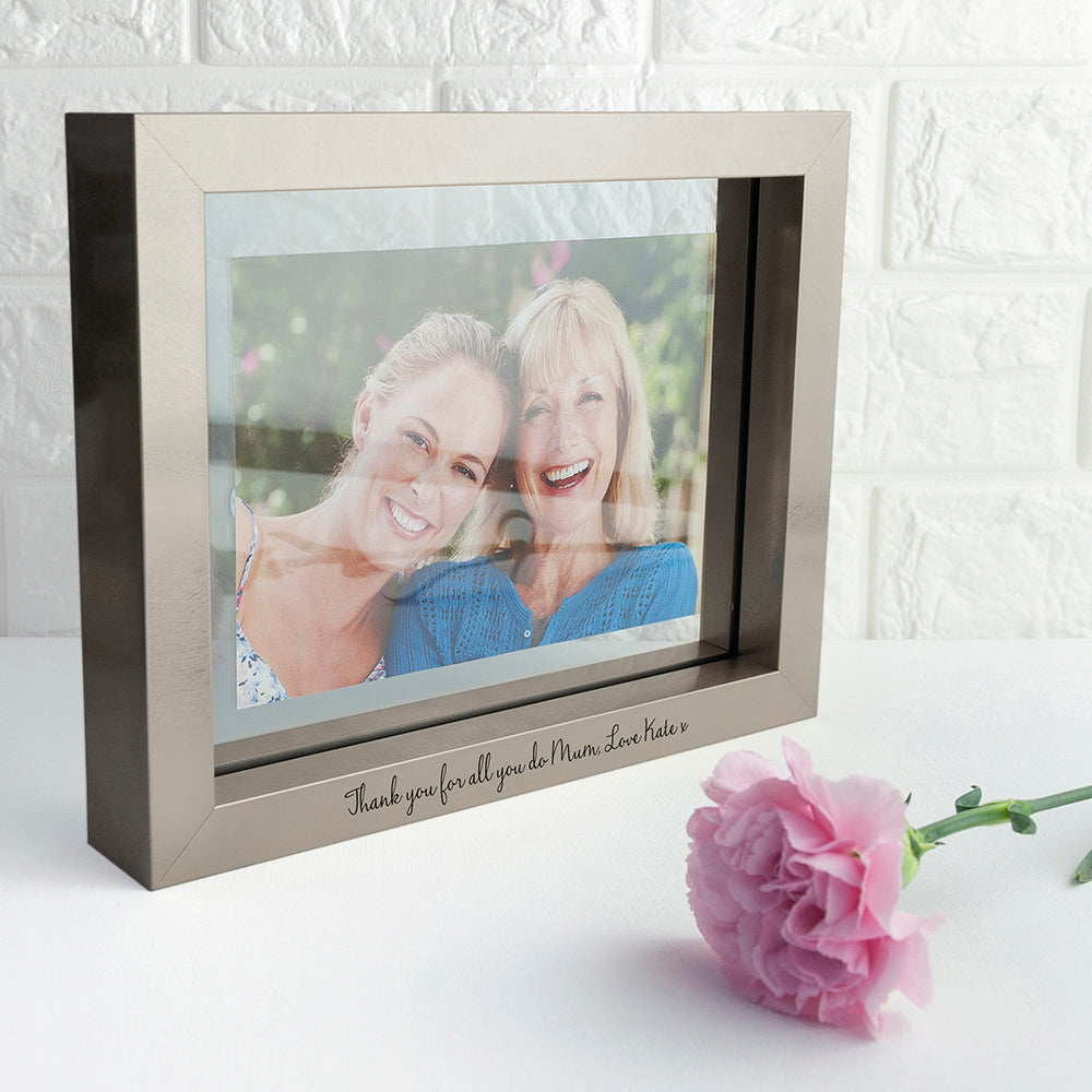Personalised Metallic Grey Photo Frame - treat-republic