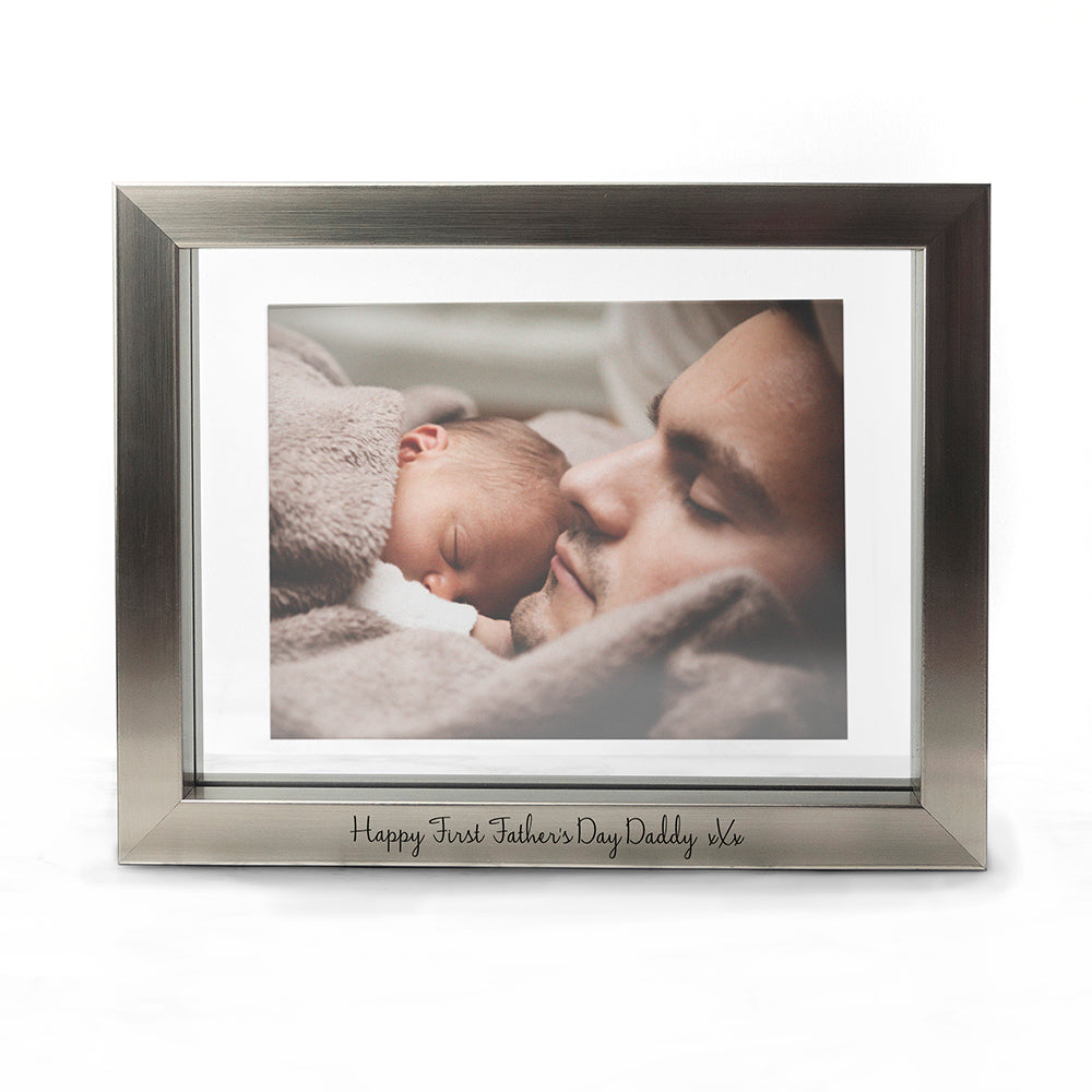 Personalised Metallic Grey Photo Frame - treat-republic