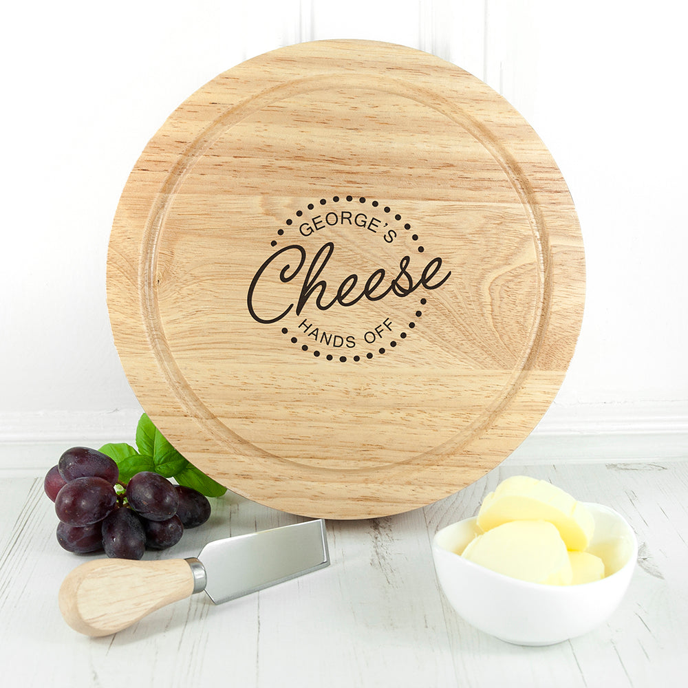 Personalised 'Hands Off' Cheese Board Set - treat-republic