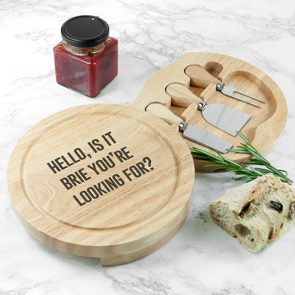 Personalised Cheese Lover Round Board Set - treat-republic