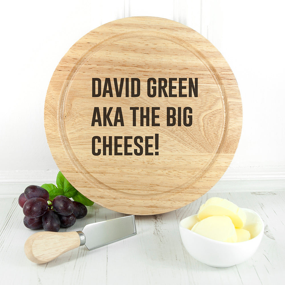 Personalised Cheese Lover Round Board Set - treat-republic
