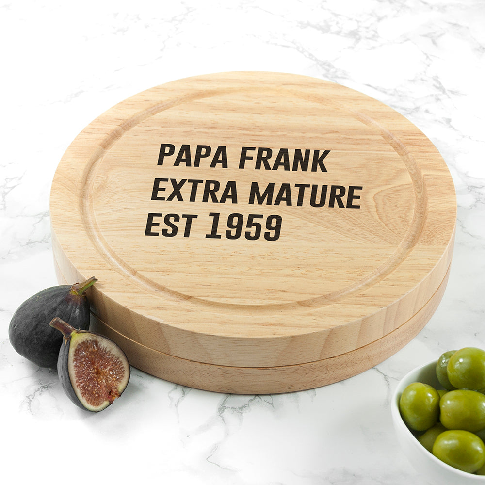 Personalised Cheese Lover Round Board Set - treat-republic