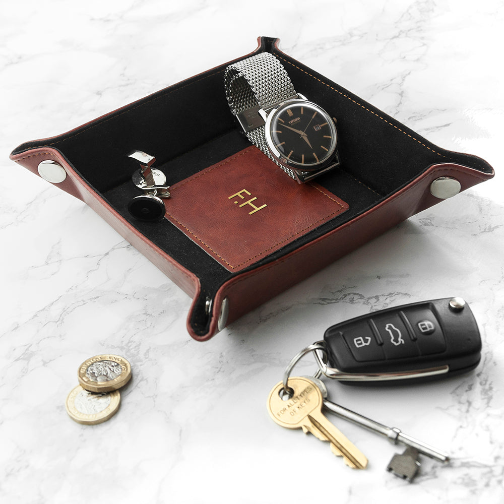Luxury Brown Personalised Valet Tray - treat-republic