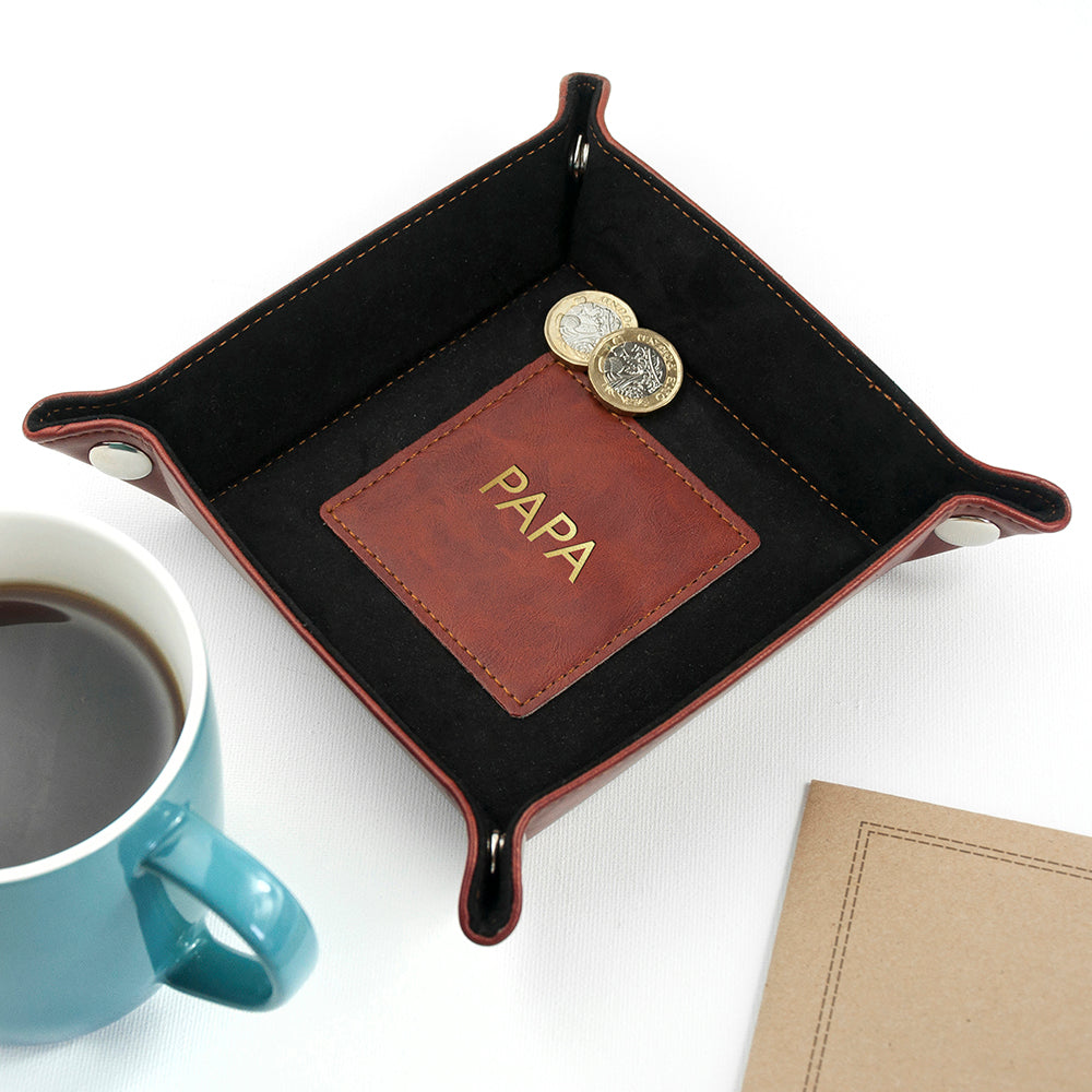 Luxury Brown Personalised Valet Tray - treat-republic