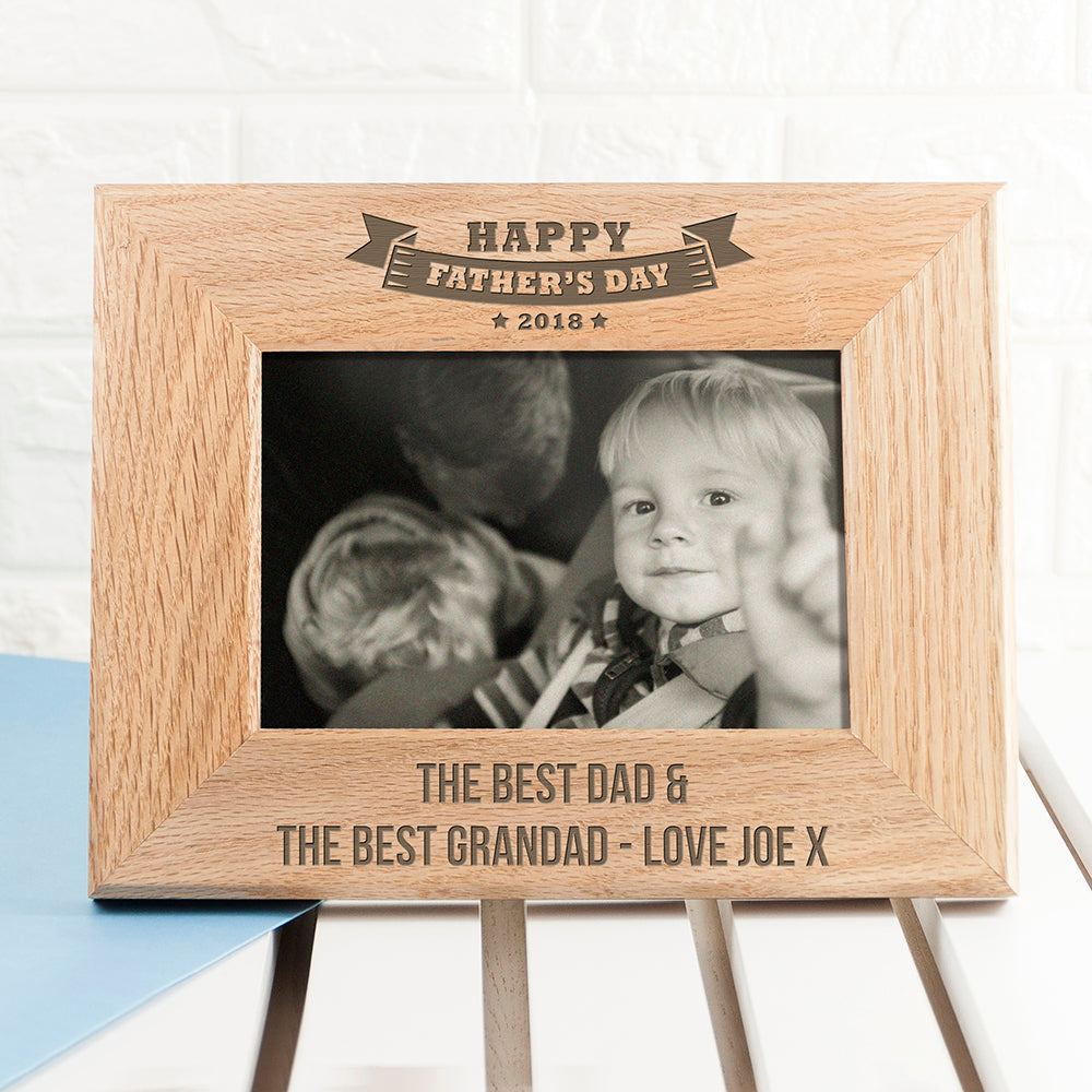 Wordsworth Collection Personalised Dad's Frame of Honour Oak Frame - treat-republic