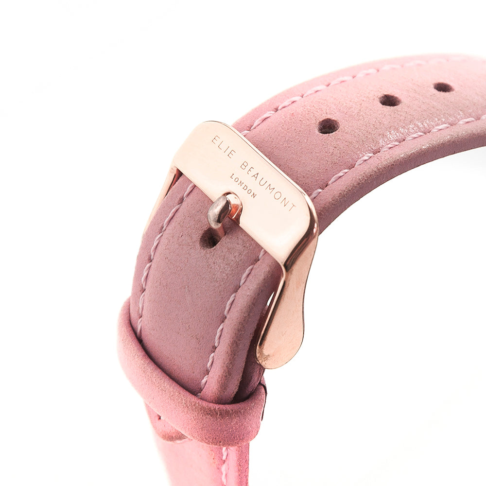 Personalised Pink Blush Square Leather Watch - treat-republic