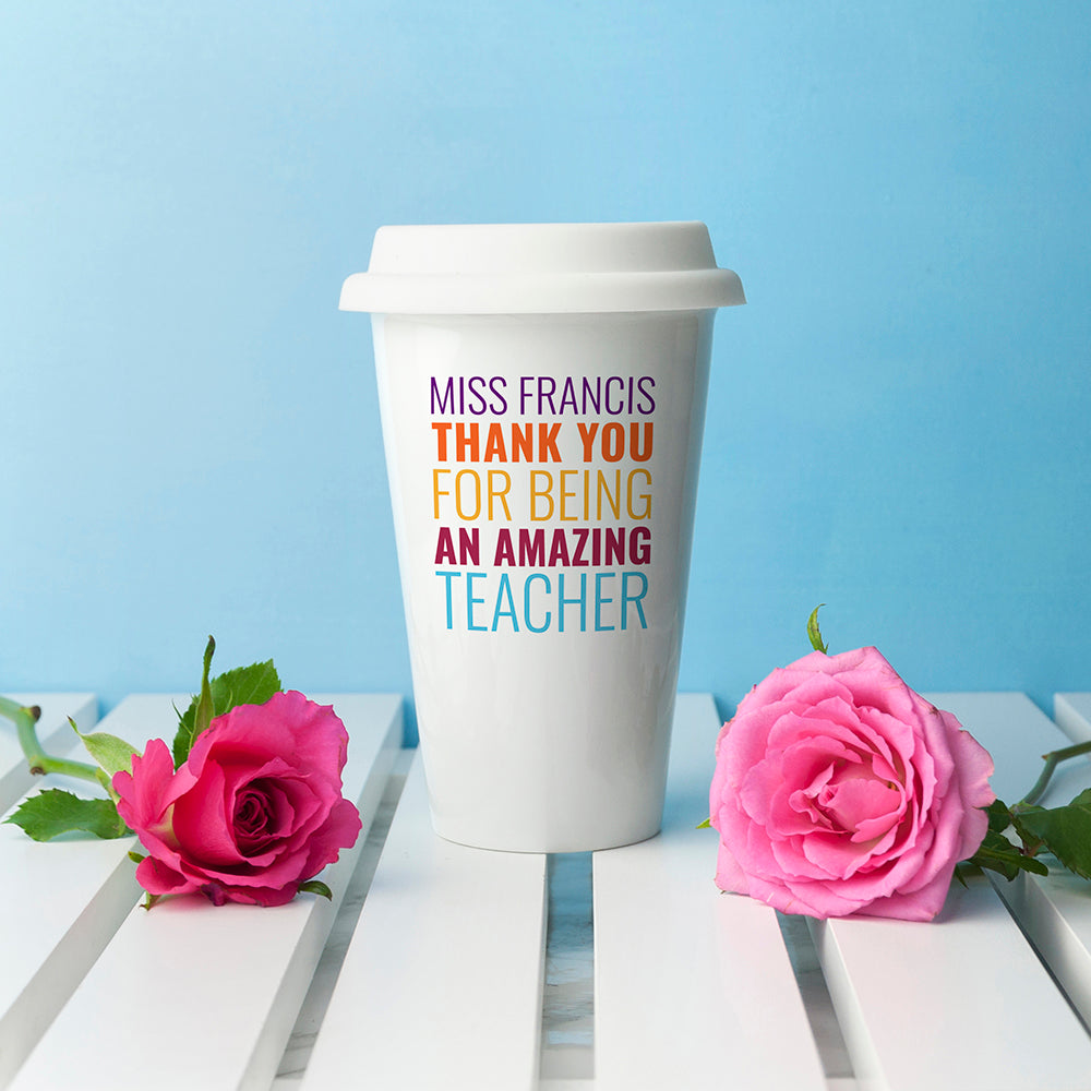 Personalised Amazing Teacher Travel Mug - treat-republic