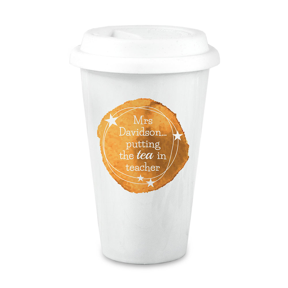 Personalised Tea in Teacher Travel Mug - treat-republic