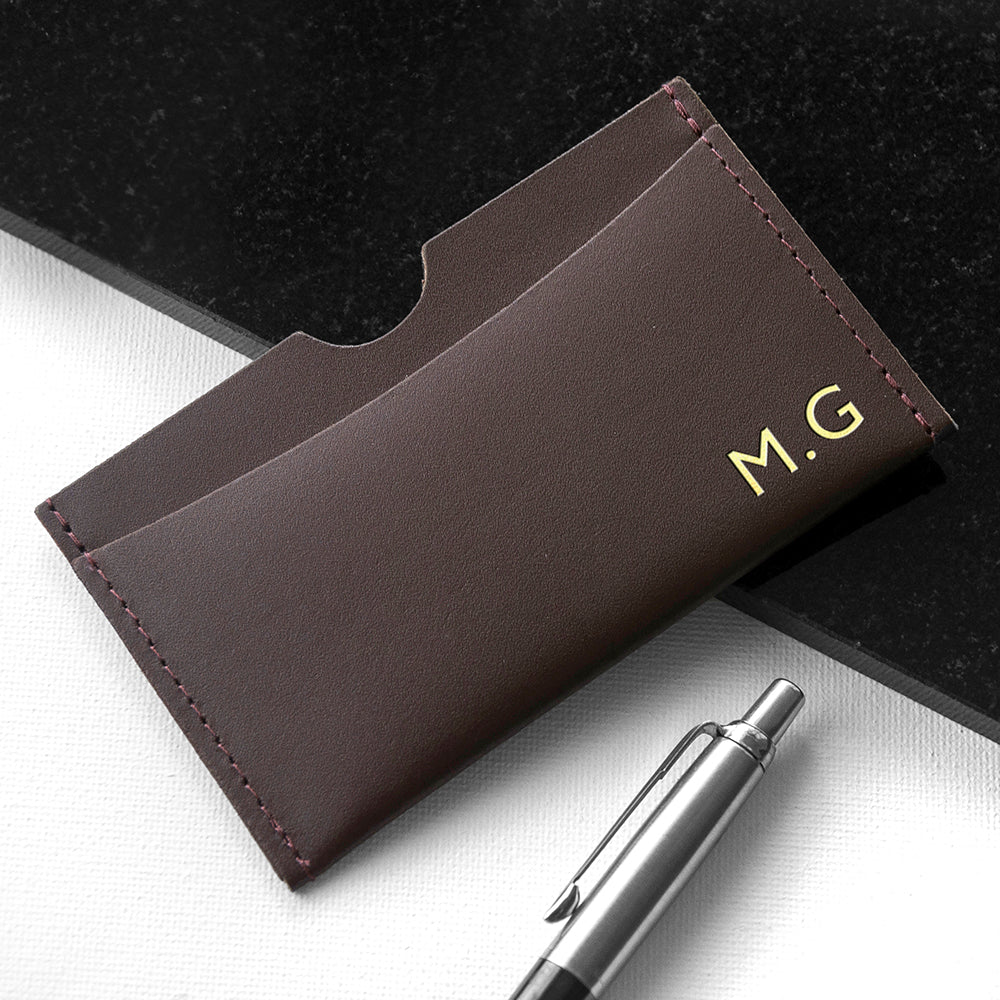 Personalised Luxury Leather Card Holder - treat-republic