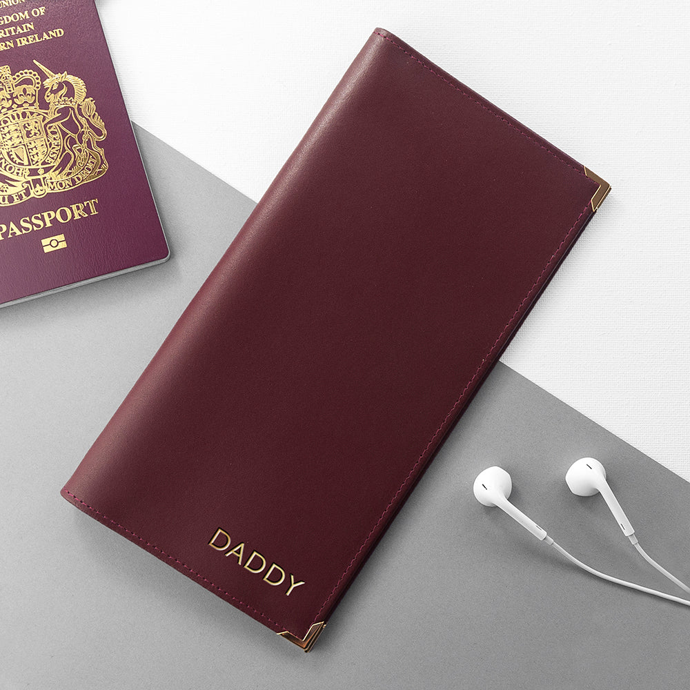 Personalised Luxury Leather Travel Wallet - treat-republic