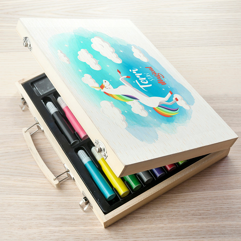 Personalised Rainbow Unicorn Colouring In Set - treat-republic