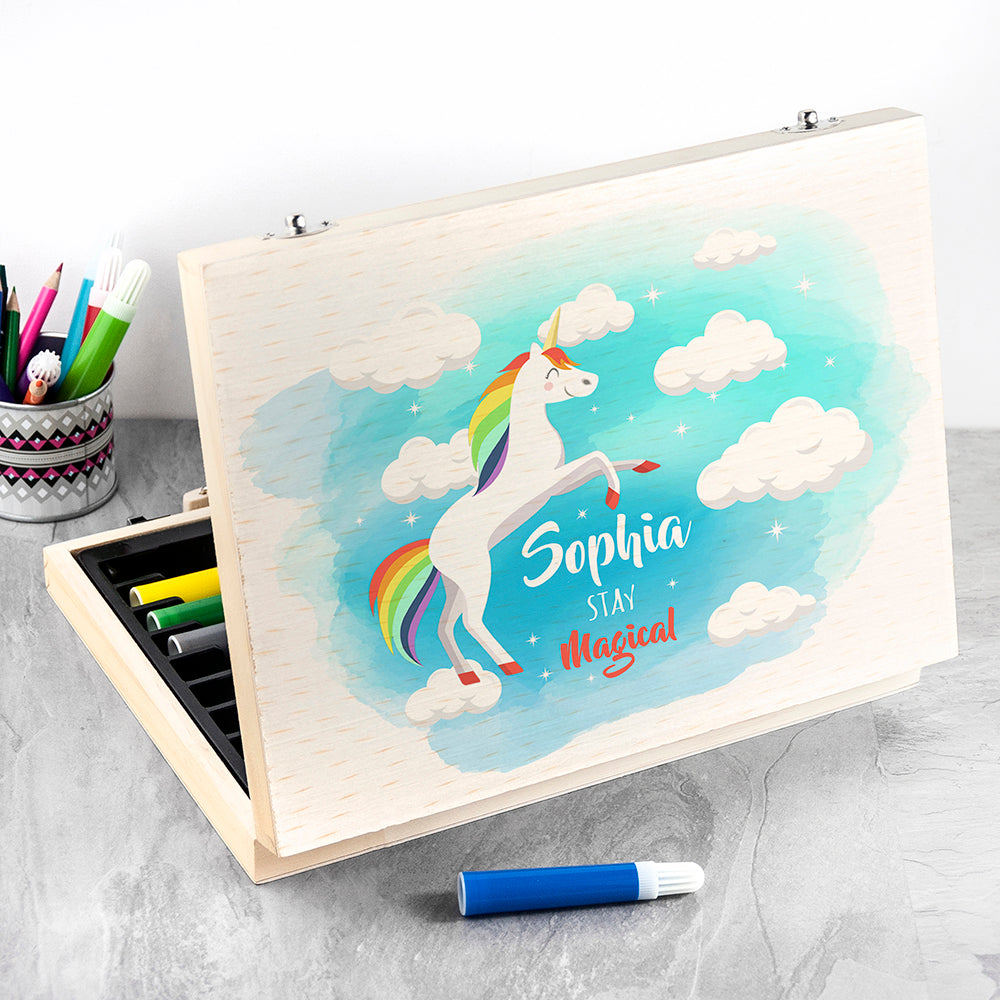 Personalised Rainbow Unicorn Colouring In Set - treat-republic