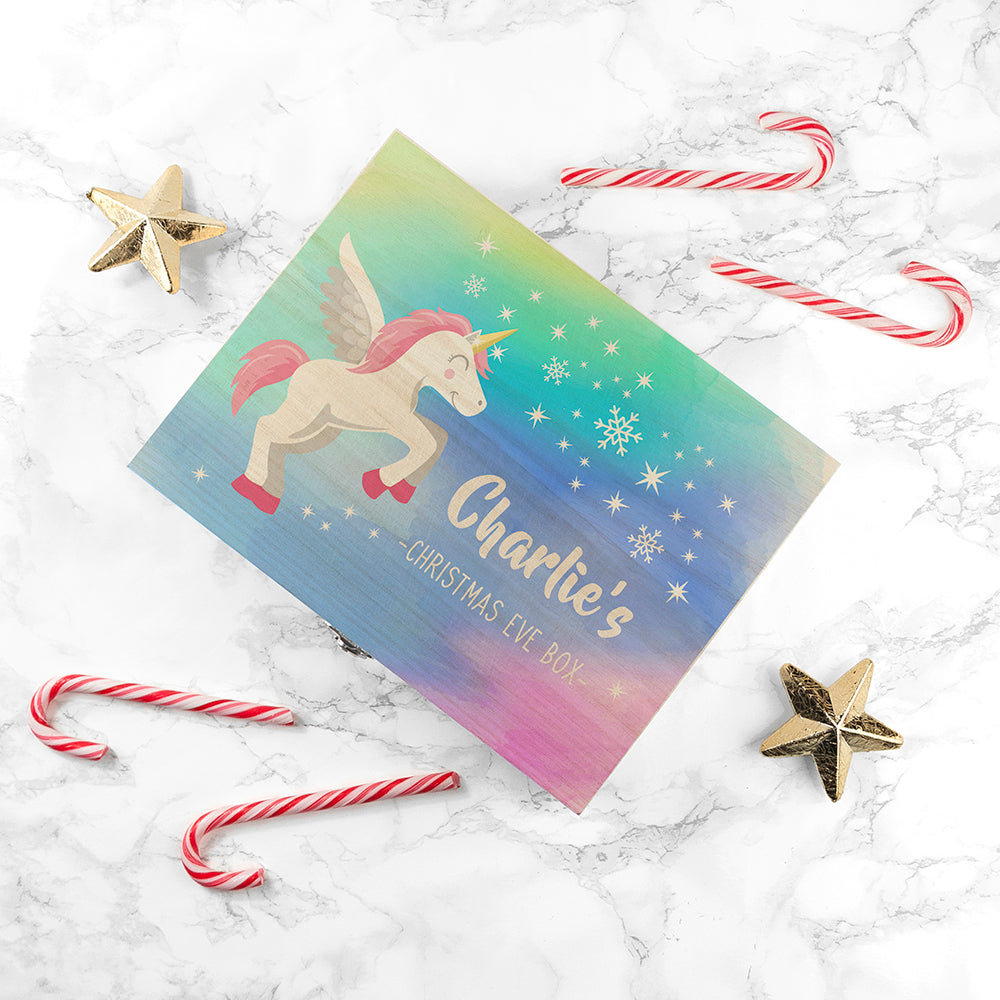 Personalised Colourful Baby Unicorn Christmas Eve Box - treat-republic