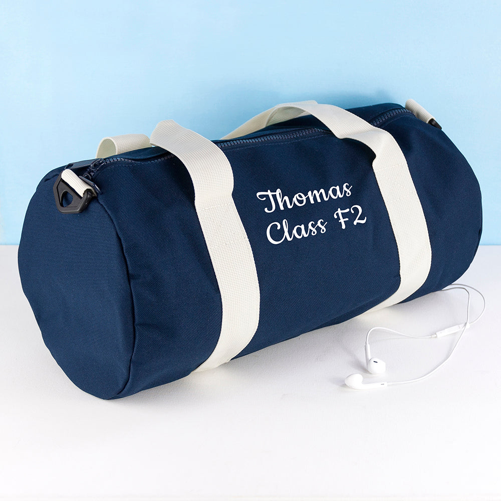 Personalised Kids Navy Gym Kit Bag - treat-republic