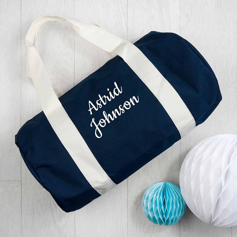 Personalised Kids Navy Gym Kit Bag - treat-republic