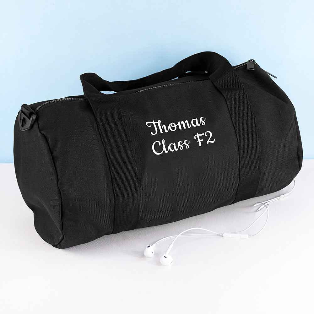 Personalised Kids Black Gym Kit Bag - treat-republic